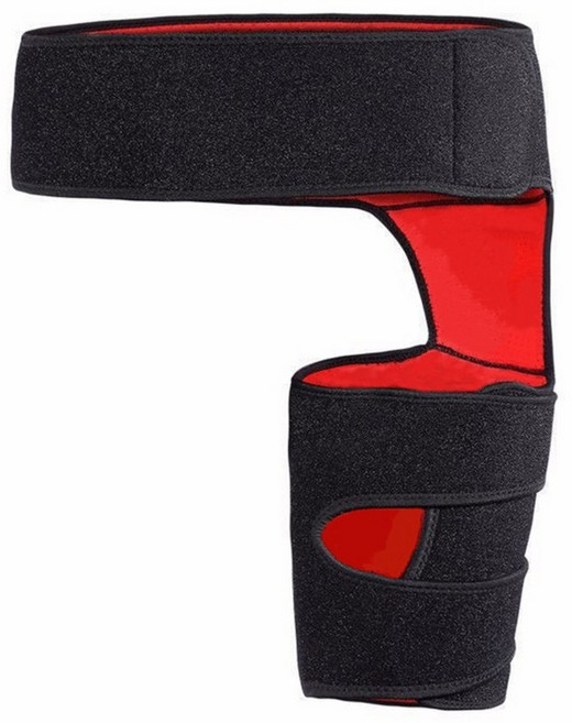 당겨진 사타구니 좌골 신경통 햄스트링 부상 회복 및 재활을 위한 고관절 허벅지 지지대 보조기 사타구니 압박 랩, 1개