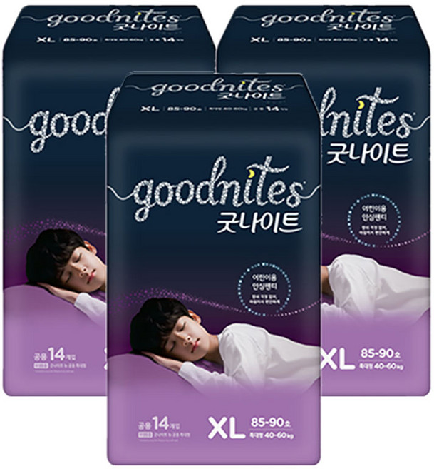 굿나이트 팬티형 기저귀 남여공용 특대형, 특대형(XL), 42매