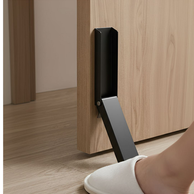 위너스호 무타공 방문 도어 스토퍼 문닫힘방지, 블랙, 1개