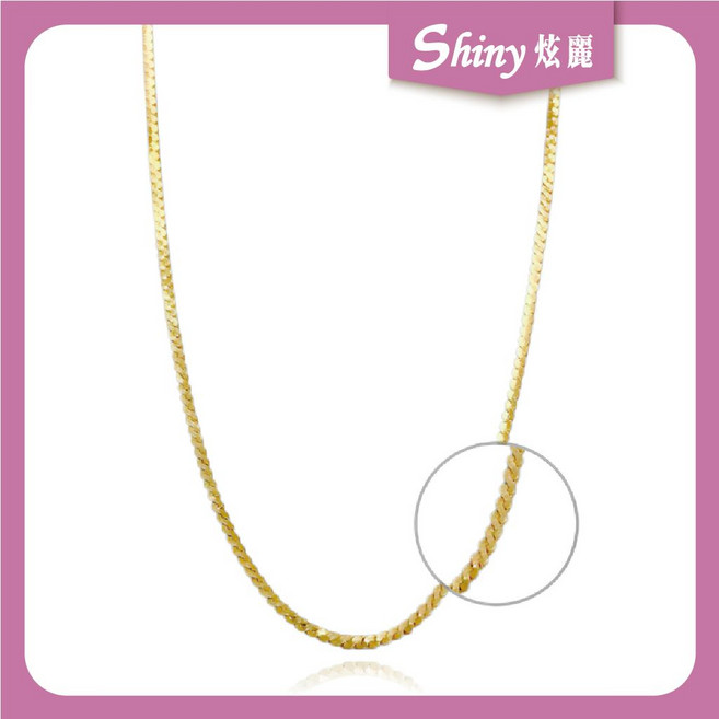 【炫麗】14K金 K金項鍊 14K金法式扁鍊 40CM 扁鍊 0627