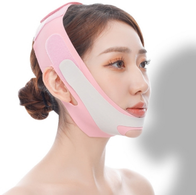 아옴 프리미엄 더블업 페이스 V라인 밴드, 핑크, 1개