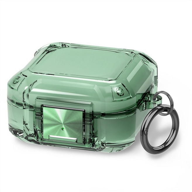 갤럭시 버즈 코어 2025 트루 무선 이어폰 케이스 (카라비너 ) 라이브/버즈2 프로/버즈 FE 호환, for Galaxy Buds Core, Transparent Green, 1개