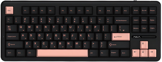 AULA KTT 펀키스 한글 유선 기계식 키보드, 다크올리비아, F87Pro, 저소음 바다축