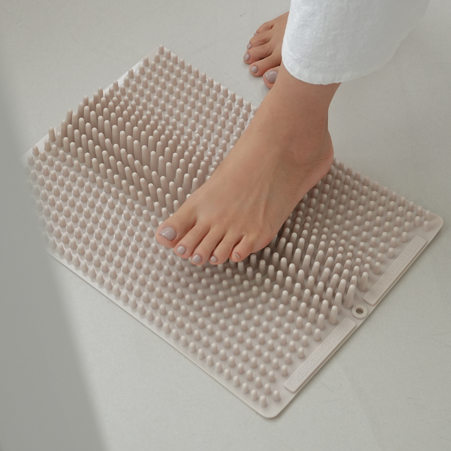 베러메디 발 지압판 지압매트 pvc, 오트밀, 1개