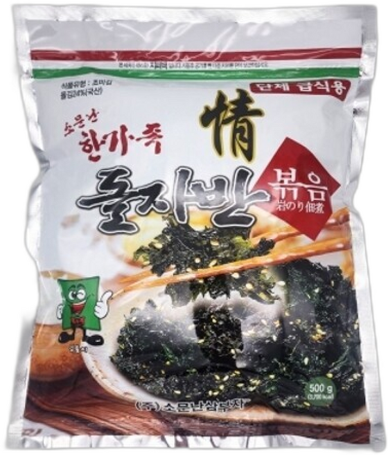 소문난삼부자 광천 돌자반 볶음 대용량 김자반 지퍼백, 없음, 500g, 3개