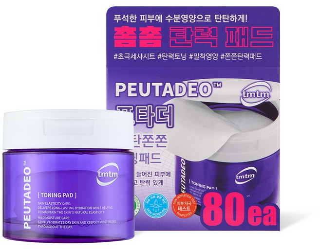 티엠티엠 프타더 스킨부스터 탄력 보습 주름개선 토닝 패드 80매, 1개, 140ml