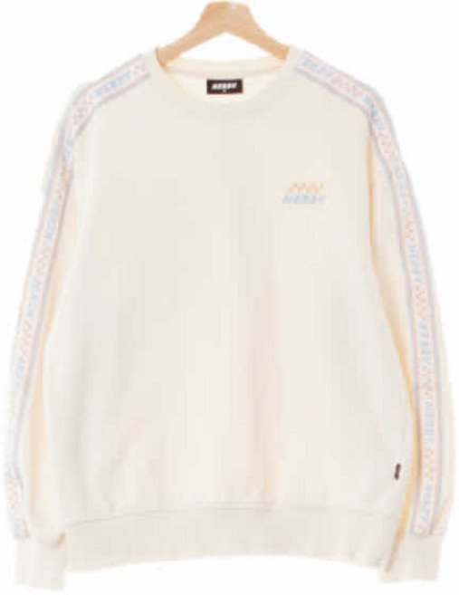 4283 널디 아이보리 면혼방 로고띠배색맨투맨 [M]