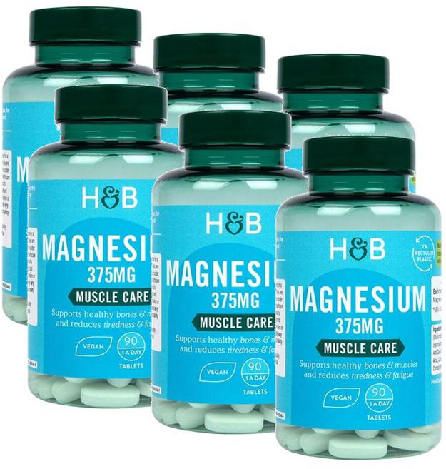 홀랜드앤바렛 마그네슘 375mg 머슬케어 Holland & Barrett Magnesium, 90정, 6개