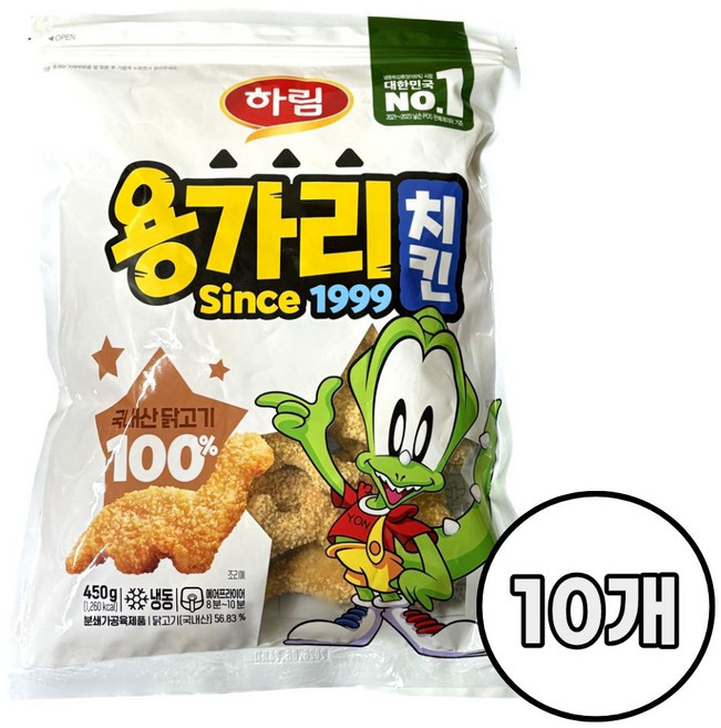 하림 용가리치킨 /냉동 간식 반찬, 450g, 10개