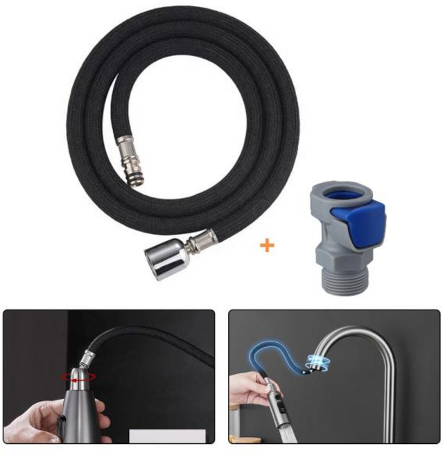 주방 수도꼭지 호스 풀아웃 나일론 편조 샤워 감기 핸드헬드 파이프 튜브 M10 360 ° 회전, 01 CHINA, 1개