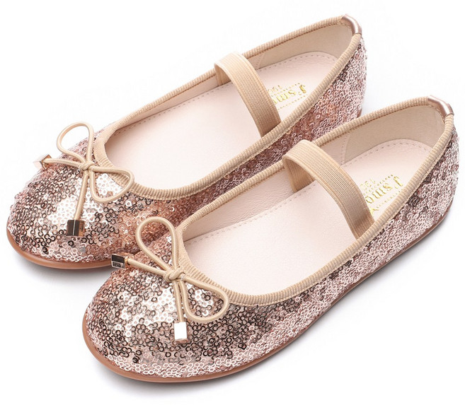 제이스맘 여아용 스팽글 리본 메리제인 구두 JC306