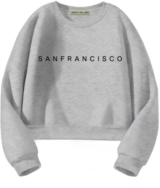 몰토벨리노 SF 센프란시스코S 세미오버핏 크롭 맨투맨