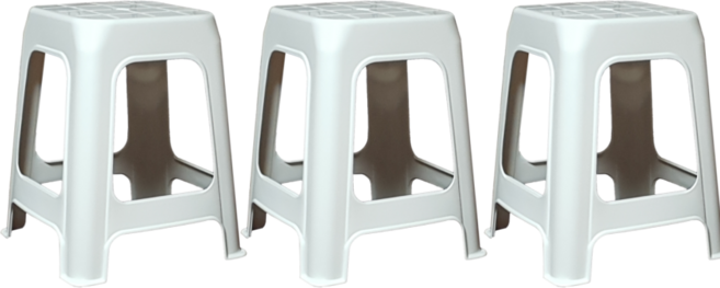 대원리빙 튼튼한 고하중 플라스틱 의자 3P, 아이보리 의자, 3개