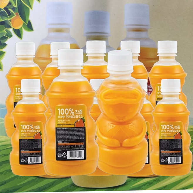 100% 착즙 삼다향 한라봉 감귤주스, 320ml, 10개