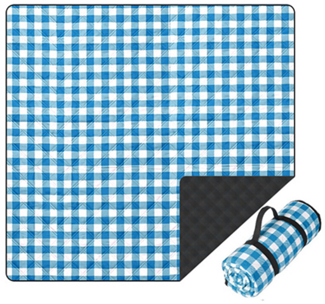 벨라노아 세탁가능 엠보싱 벨트롤백 방수 캠핑 피크닉 매트 돗자리, 블루