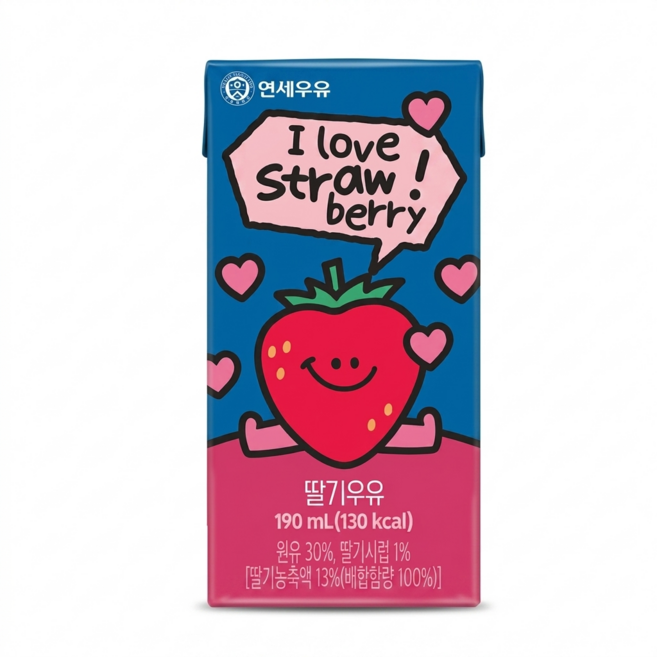 연세우유 딸기우유, 190ml, 72개