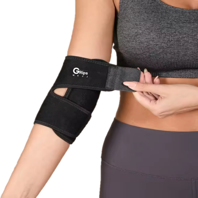 그립스웰 팔꿈치 엘보 보호대 아대, 블랙, 1개