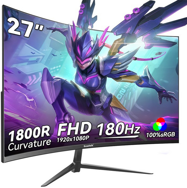 Gawfolk 중고모니터 27인치 FHD 180Hz 1K / 34인치 4K 165Hz 커브드 가성비 끝판왕, 70cm, 27인치 1k 180Hz