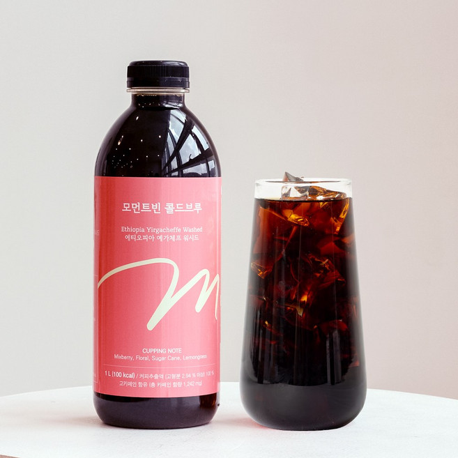 (모먼트빈) 콜드브루 더치커피 원액 1L 에티오피아 예가체프 워시드 에스프레소원액, 없음, 1개, 1개입