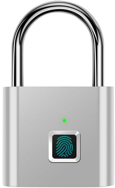 USB 충전 도어 잠금 장치 지문 스마트 자물쇠 아연 합금 금속 자체 이미징 칩 10 개 해제, 02 은