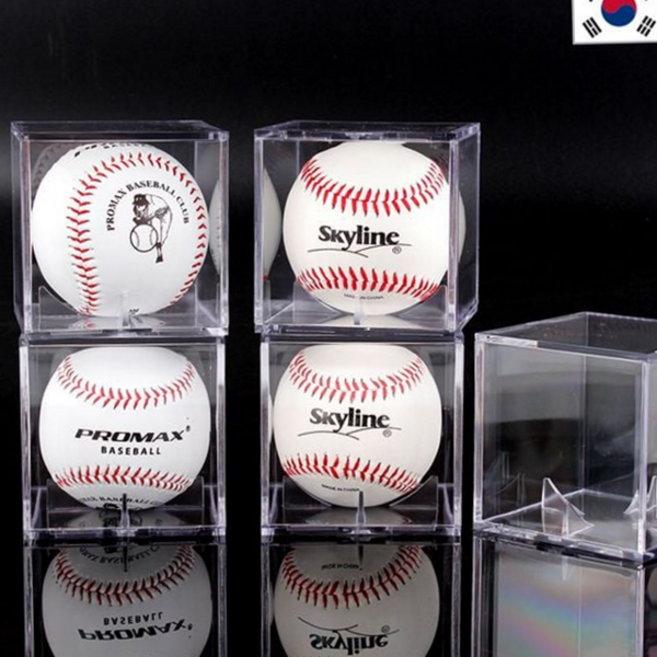 야구공 보관 케이스 싸인볼 진열용 아크릴 투명 야구공 케이스 전시 테니스 탁상용 스포츠 진열대 큐브형