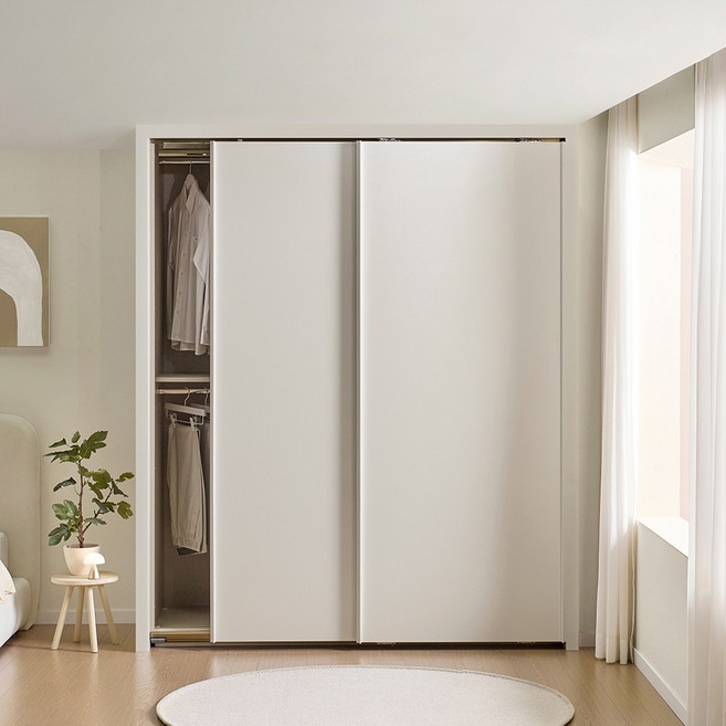 보루네오 네오 작은방 슬라이딩 붙박이장 맞춤가구 180cm 6자 E0등급, 웜베이지 180cm