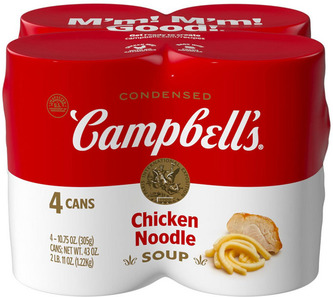 캠벨 치킨 누들 스프 305g 4개 캔 통조림 수프