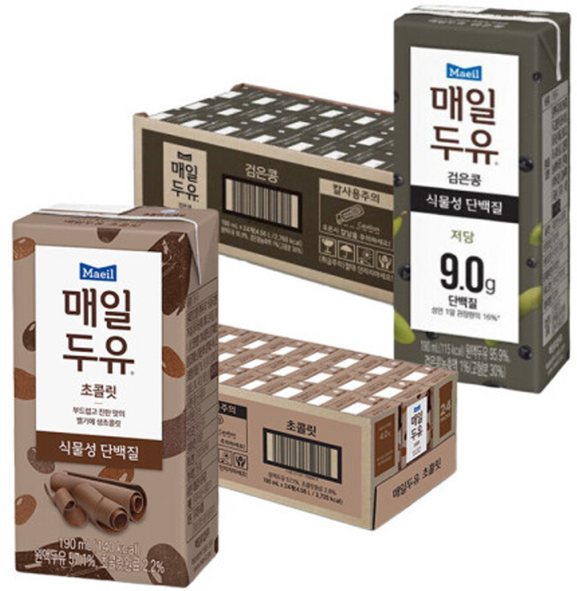 매일두유 검은콩 190ml 24팩+초콜릿 190ml 24팩, 24개