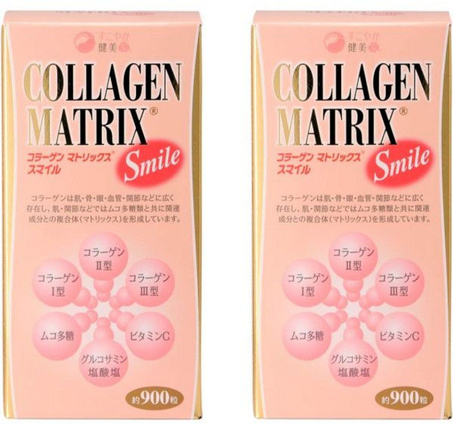 Healthy food 일본직구 콜라겐 매트릭스 스마일(글루코사민 콘드로이틴 함유) 900정 2병