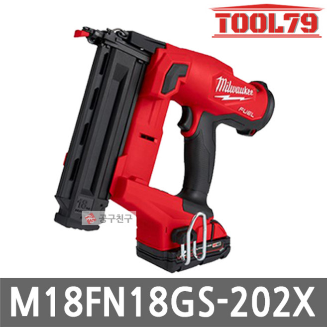 [KC인증]밀워키 M18 2.0AH 18V 충전 네일러 FN18GS-202X, 본품 + 배터리1개, 1개
