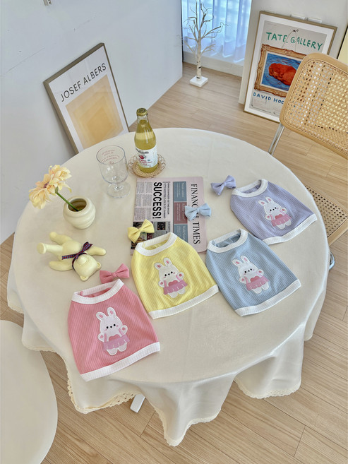 제니하츠 킨더 래빗 토끼 나시 크롭티, 하늘, 1개