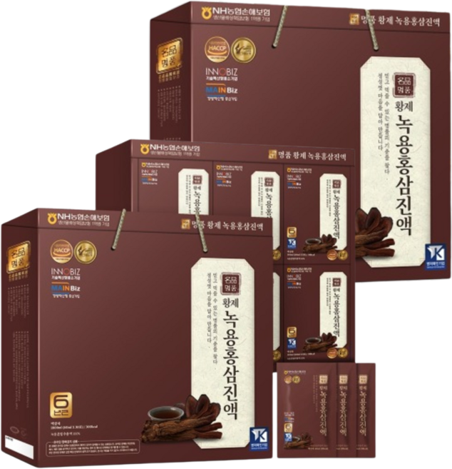 [1+1]황제 녹용홍삼진액 2박스 60포[더존건강], 60개