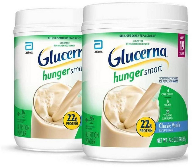Glucerna 글루서나 헝거 스마트 클래식 바닐라 파우더 635g, 2개
