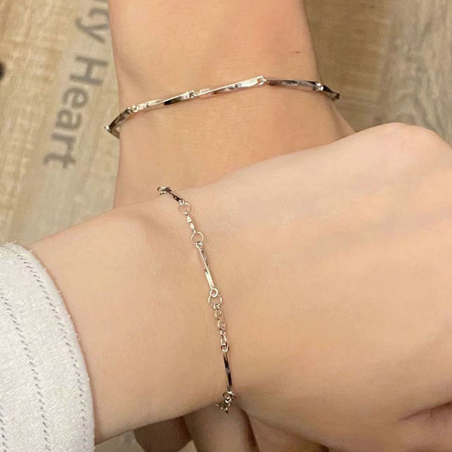 FANSYLI 1+1 커플 팔찌 남녀공용 체인 팔찌 행운의 팔찌 학생 팔찌 선물 X2512D23