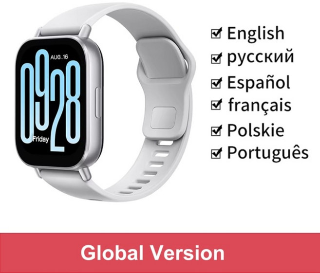 글로벌 버전 Xiaomi Redmi Watch 5 Active 2'' 디스플레이 최대 18일 배터리 수명 140개 이상의 운동 모드 Bluetooth 통화 5ATM, Silver