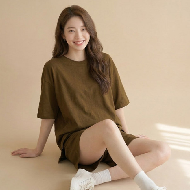 드마엘 여성 엔토 루즈핏 투피스 반팔 트레이닝복 세트 (4color)+델로나