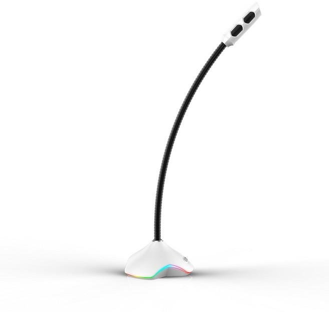 제닉스 STORMX RGB 컴퓨터 PC 방송용 스탠드 USB 게이밍 마이크, 화이트