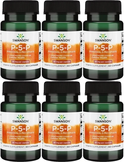 스완슨 P-5-P 피리독살 5 인산염 20mg, 6팩, 60정 - 쿠팡