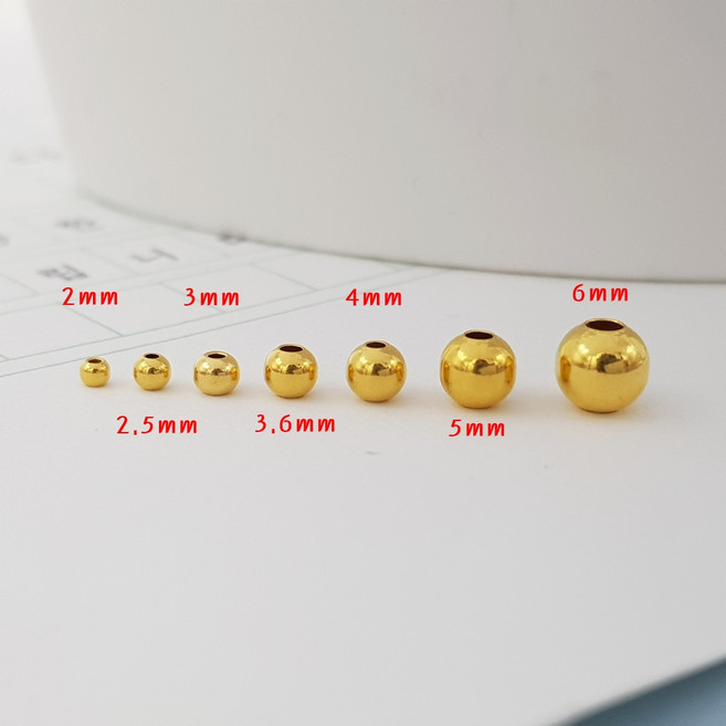 24K 순금 금볼 2mm 2.5mm 비즈 팔찌 반지 부자재 재료
