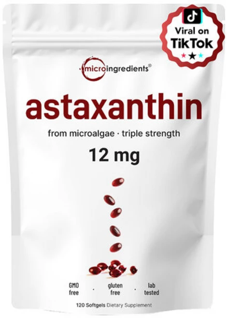 Micro Ingredients 아스타잔틴 12mg 120정 4개월분 프리미엄 항산화제 혈액순환 건강 - 쿠팡