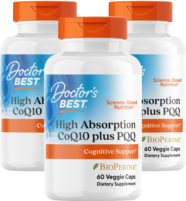 Doctor's BEST 高吸收輔酶Q10 Plus PQQ素食膠囊, 60顆, 3罐
