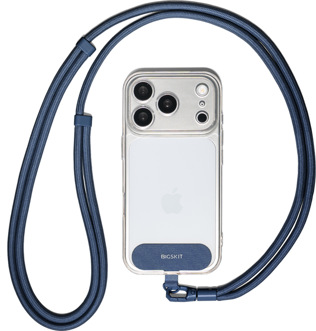 빅스킷 도난방지 핸드폰 목걸이 숄더 스트랩, 블루, 1개