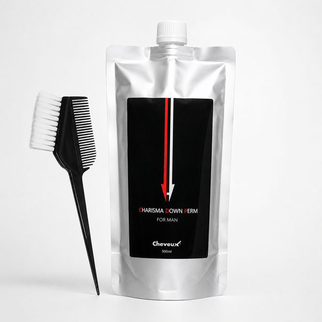 슈보 남자 셀프 다운펌 뜨는 옆머리 앞머리 부분 다운펌 브러쉬 파마지 세트 300ml, 1개