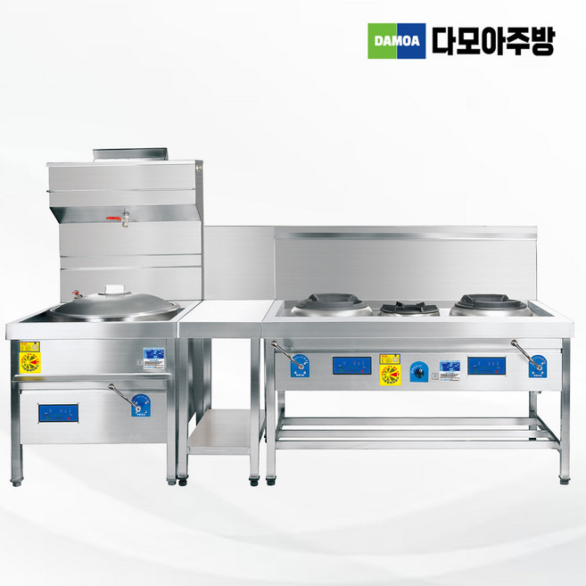 [다모아주방]업소용 중화렌지 1구 2구 육수렌지 면렌지 해면기 가마솥 튀김기 중식 중국집 LPG LNG, 중화3구세트(중화2구+면렌지+양념대)