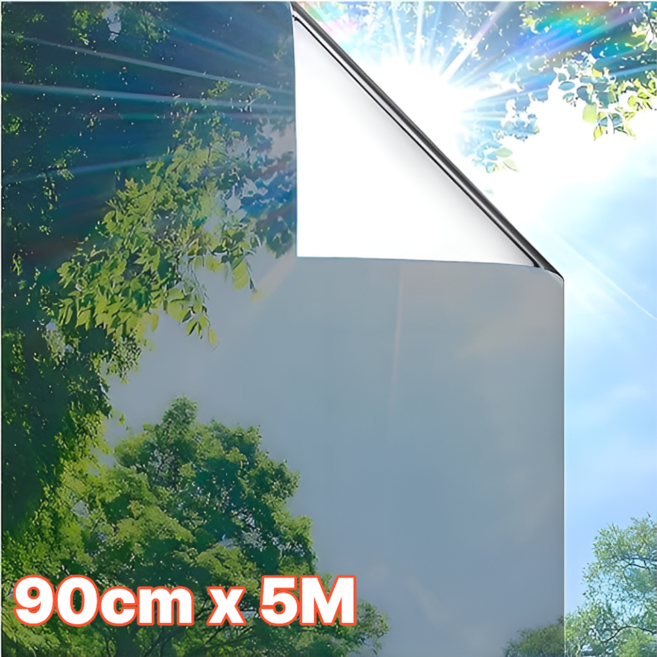 오유핏 창문 단열필름 사생활보호 자외선차단 90cm*5m (4컬러), 다크그레이