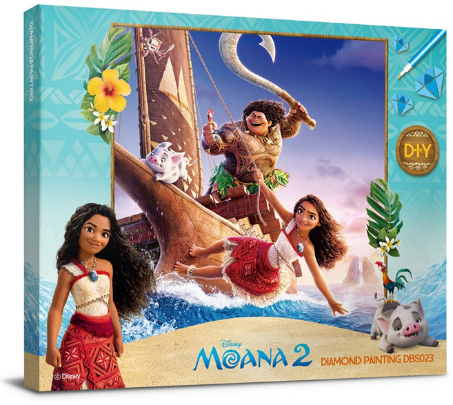 디즈니 모아나2 보석십자수 캔버스 40x50cm DBS023, 혼합색상, 1개