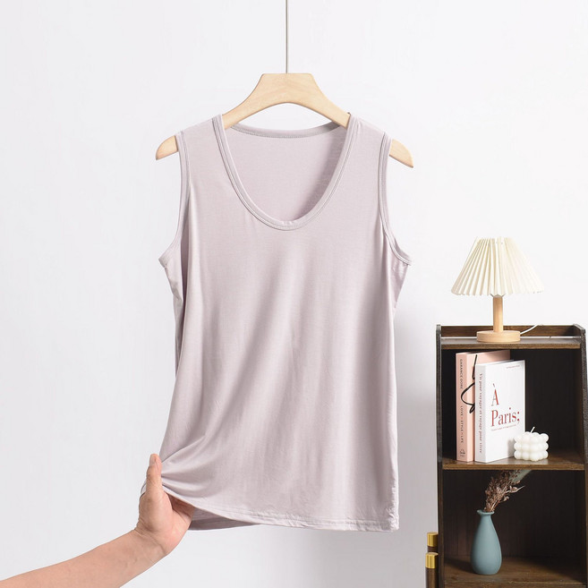 여성 빅사이즈 통기성 비스코스모달 기본핏 민소매 나시 티셔츠 QM-2515