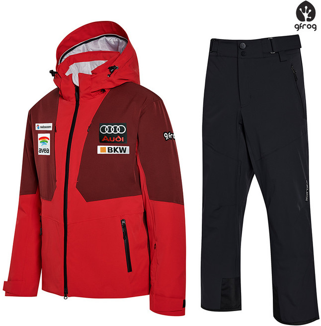 지프로그 스키복 로체 저스티 레드 세트 보드복