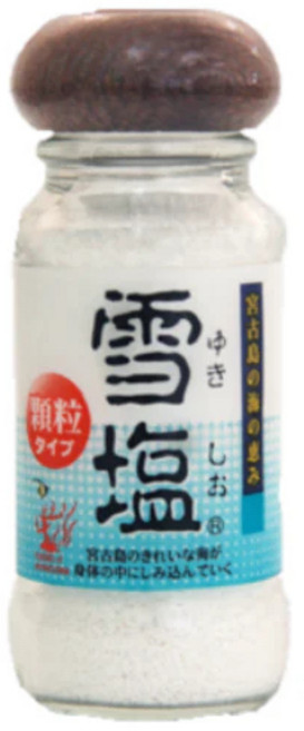 雪塩 宮古島顆粒海鹽 沖繩限定 玻璃瓶裝 55g, 1個, 顆粒型 玻璃瓶餐桌鹽 55g