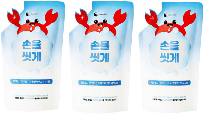 달콤라이프 손을씻게 게거품 핸드워시 리필, 3개, 300ml